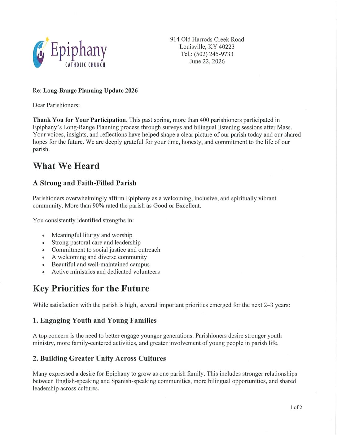 Parish SurveyLetter