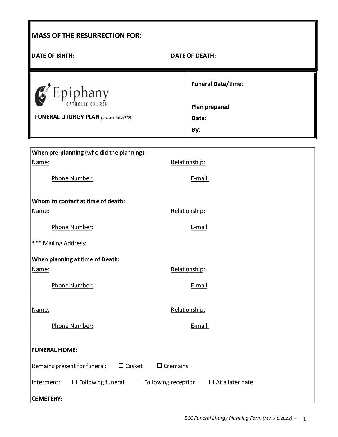2025 Funeral FuneralPlanningForm2022 07