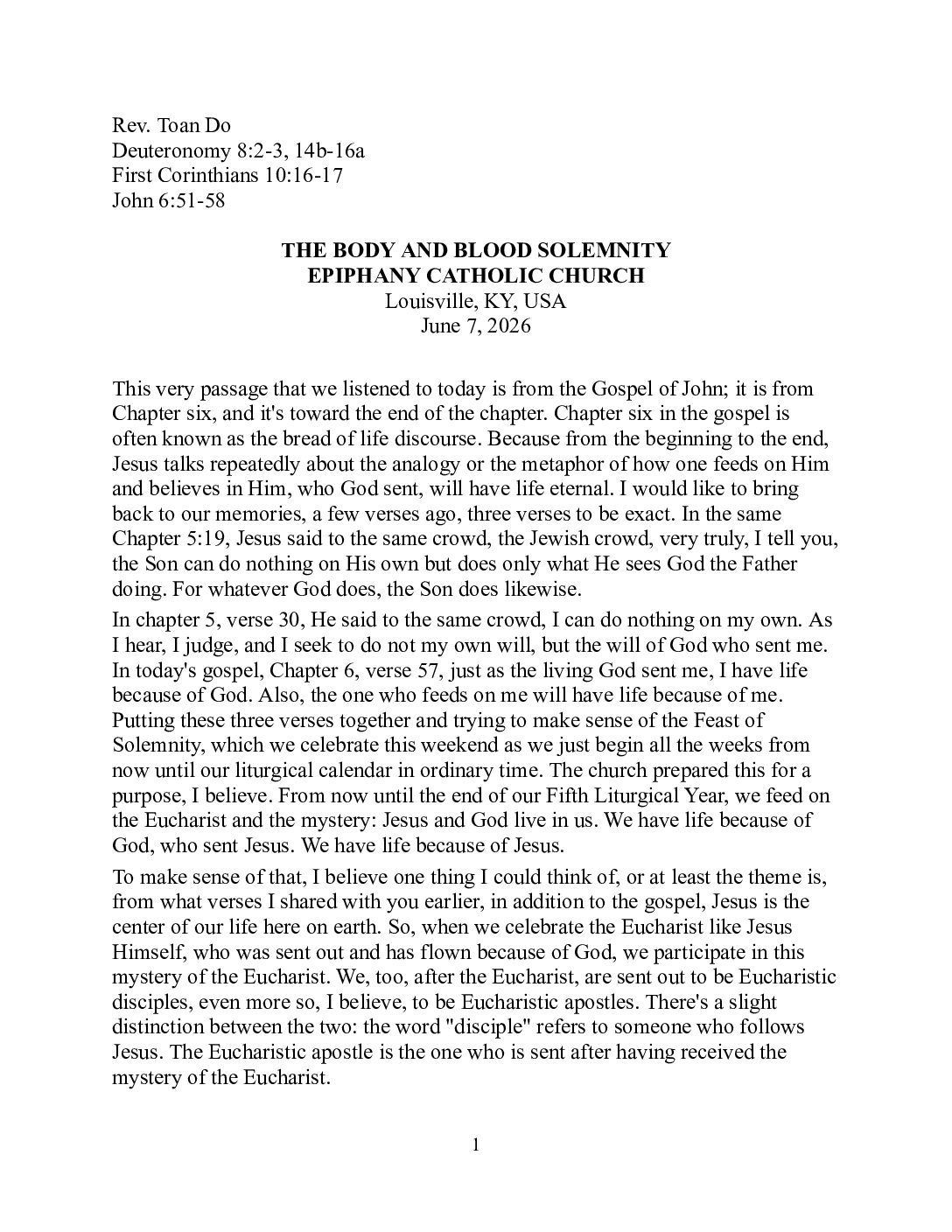 Rev. Toan Do – June 7, 2026