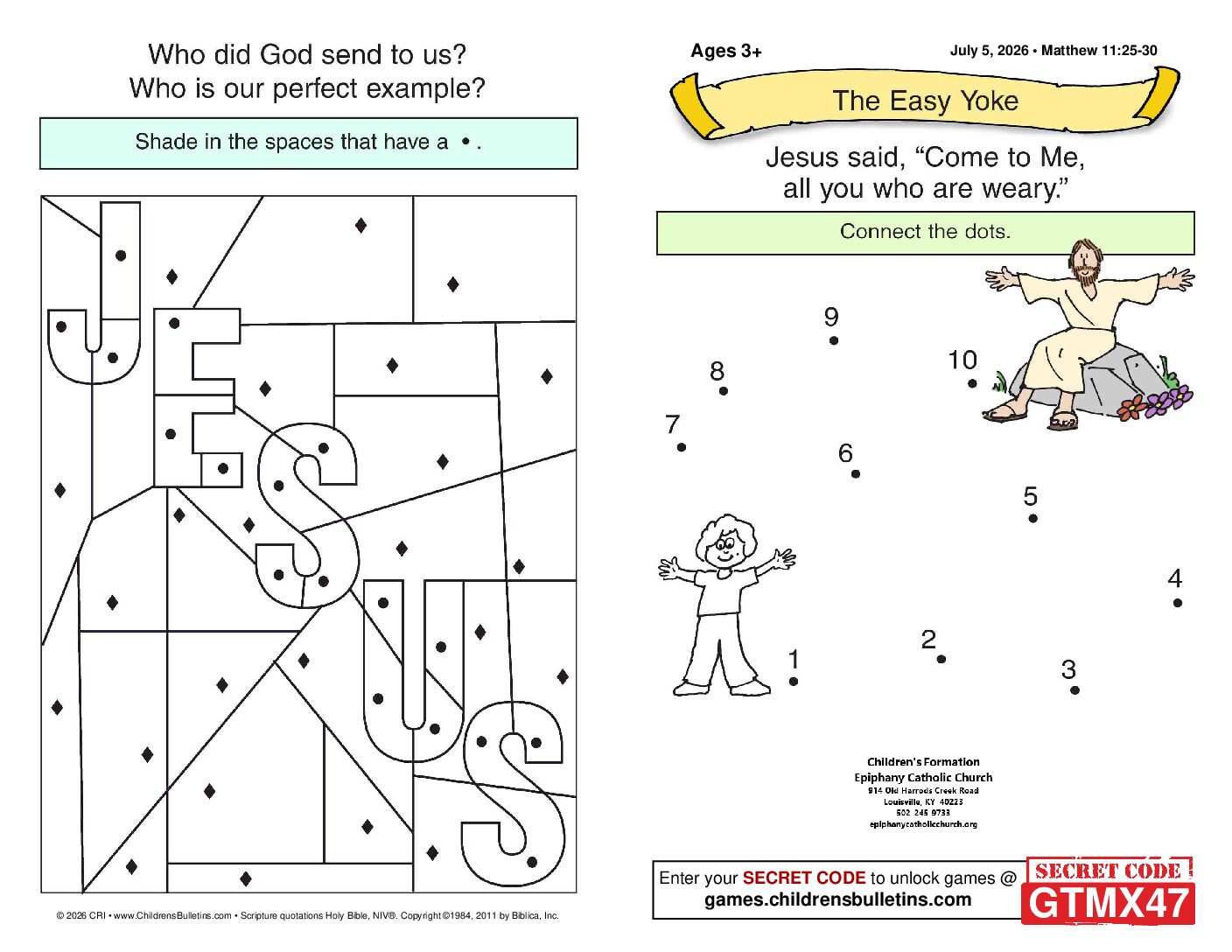 Children’s Bulletin, 3+, July 5, 2026