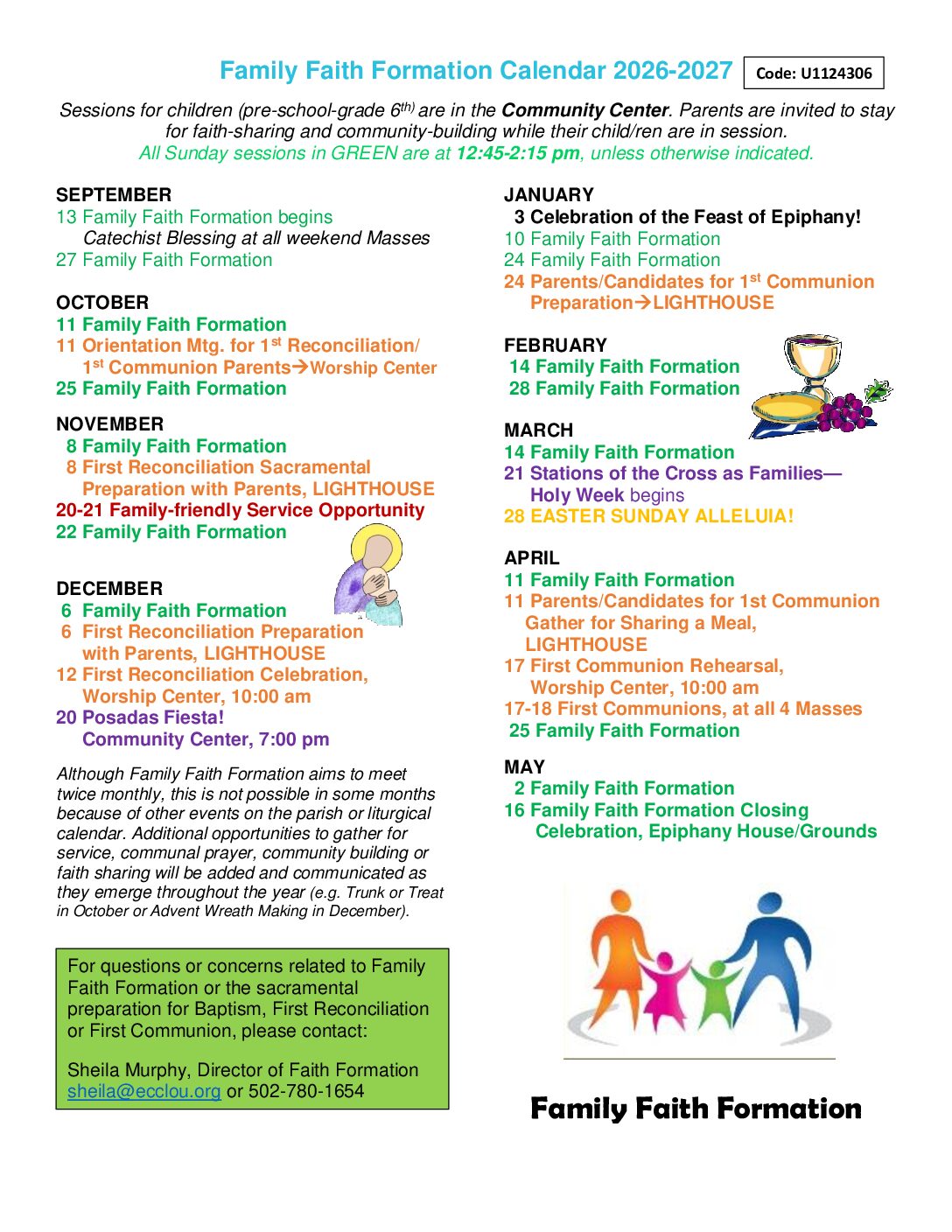 Family Faith Formation Calendar 2026 2027